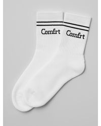 Comfrt - Stripe Trim Ankle Socks - Lyst