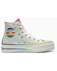 Converse - Custom Chuck Taylor All Star Lift Platform Pride By You White - Lyst