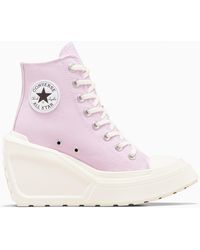 Converse - Chuck 70 de luxe wedge platform white, pink - Lyst