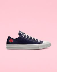 converse custom chuck taylor all star rose embroidery high top