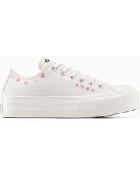 Converse - Chuck taylor all star lift floral embroidery low top - Lyst