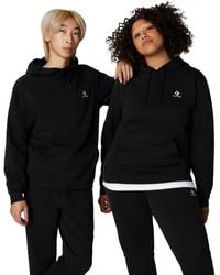 Converse - Go-To Embroidered Star Chevron Standard-Fit Fleece Hoodie Polyester - Lyst