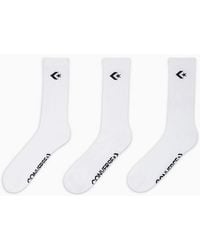 Converse - 3-pack Classic Star Chevron Crew Socks - Lyst
