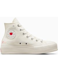 Converse - Chuck Taylor All Star Lift Platform Y2K Heart Red, White - Lyst