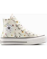 Converse - Chuck Taylor All Star Lift Platform Embroidered Blooms Black - Lyst