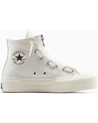 Converse - Chuck taylor all star lift platform zipper black - Lyst