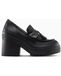 Converse - Chuck 70 De Luxe Heel Loafer Platform Leather Black - Lyst