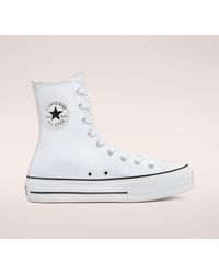 converse leather platform high tops