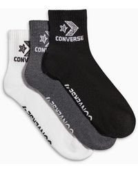 Converse - 2-Pack Textured Logo Quarter Socks - Lyst