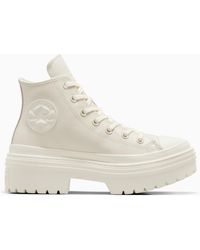 Converse - Chuck taylor all star lugged heel leather platform white - Lyst