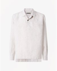 Corneliani - Pure Linen Shirt With Micro Stripes - Lyst