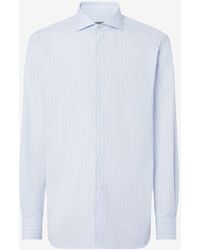 Corneliani - Camicia Con Riga Azzurra E - Lyst