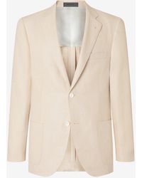 Corneliani - Cream Linen And Lyocell Jacket - Lyst