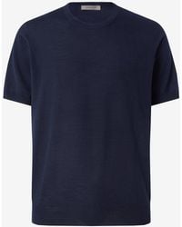 Corneliani - Crew Neck Pure Wool T-Shirt - Lyst