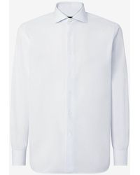 Corneliani - Camicia Con Riga Bianca E Azzurra - Lyst