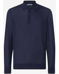 Corneliani - Ultra Fine Silk And Cashmere Button-Up Polo Shirt - Lyst