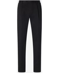 Corneliani - One-Pleat Stretch Cotton Gabardine Trousers - Lyst