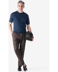 Corneliani - 2-Dart Chambray Linen Trousers - Lyst
