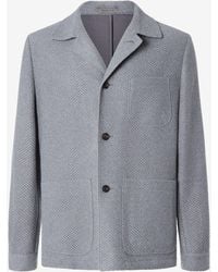 Corneliani - Knitted Steel Pure Wool Jacket - Lyst