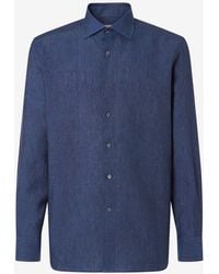Corneliani - Chambray Linen Shirt - Lyst