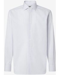 Corneliani - Wrinkle-Free Cotton Shirt With Light Micro Stripes - Lyst