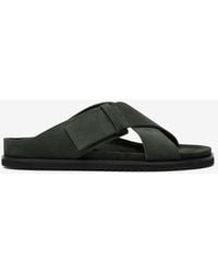 Corneliani - Dark Sandals With Suede Crossover Straps - Lyst