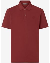 Corneliani - Burgundy Button-Up Cotton Pique Polo Shirt - Lyst