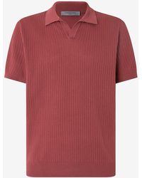 Corneliani - Burgundy Buttonless Pima Cotton Polo Shirt - Lyst