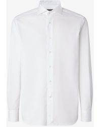 Corneliani - Shirt With Cotton Honeycomb Micro Pattern - Lyst