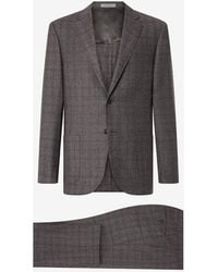 Corneliani - Glen Plaid Stretch Wool And Silk Suit - Lyst