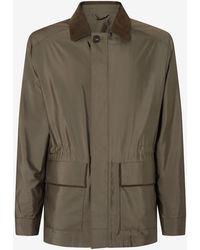 Corneliani - Dark Technical Silk Caban Coat - Lyst