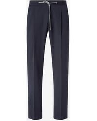 Corneliani - Trousers Made From Stretch Wool Flannel With Micro Pattern - Lyst