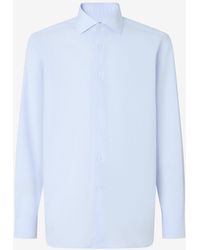 Corneliani - Wrinkle-Free Cotton Shirt With Light And Micro Stripes - Lyst
