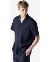 Corneliani - Short-Sleeved Linen, Wool And Mohair Shirt - Lyst