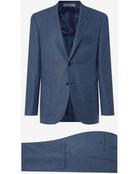 Corneliani - Wool, Linen And Silk Sharkskin Suit - Lyst