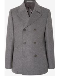 Corneliani - Reversible Wool, Silk And Cashmere Peacoat - Lyst