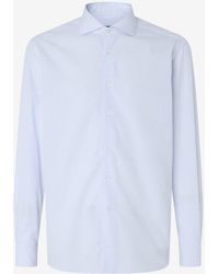 Corneliani - Cotton Twill Shirt With Light Micro-Stripe - Lyst