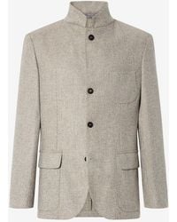 Corneliani - Wool, Silk And Cashmere Jacket With Micropattern - Lyst