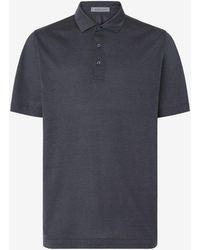 Corneliani - Anthracite Luxury Jersey Polo Shirt With Buttons - Lyst