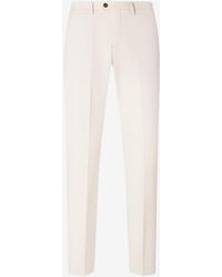 Corneliani - Cream Garment-Dyed Gabardine Trousers - Lyst
