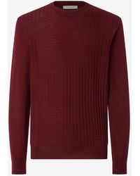 Corneliani - Burgundy Long-Sleeved Crew Neck Shirt Made From Pure Extra Fine Wool - Lyst
