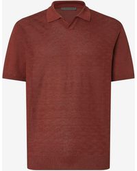 Corneliani - Buttonless Linen Polo Shirt - Lyst