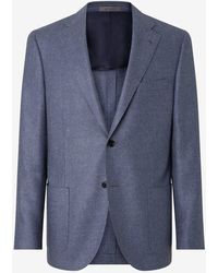 Corneliani - Denim Wool And Silk Jacket - Lyst