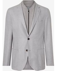 Corneliani - Silk And Wool Jacket With Detachable Inner Vest - Lyst