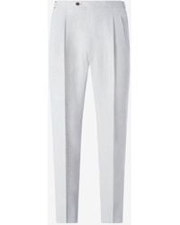 Corneliani - 2-Dart Chambray Linen Trousers - Lyst