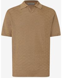 Corneliani - Dark Buttonless Linen Polo Shirt - Lyst