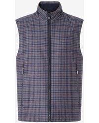 Corneliani - Pure Wool Gilet With Overcheck Pattern - Lyst