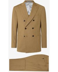 Corneliani - Double-Breasted Wool, Silk And Linen Suit - Lyst