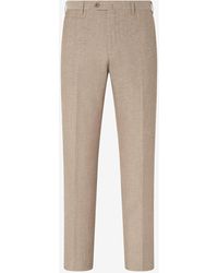 Corneliani - Wool And Linen Chambray Trousers - Lyst