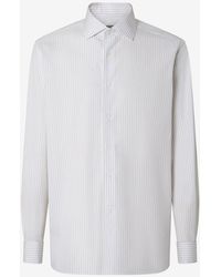 Corneliani - Camicia Con Riga Marrone E Nera - Lyst